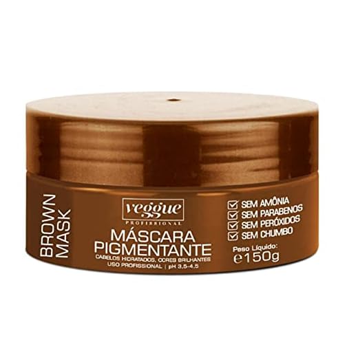 Máscara Pigmentante Marrom, Castanho Iluminado, Veggue Profissional 150g