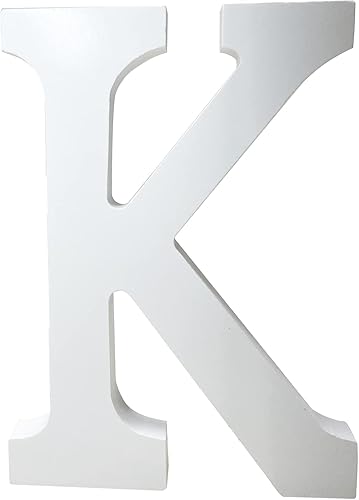 Letras de madera K de 8 pulgadas, letras grandes del alfabeto de madera sin terminar, diseño de letras grandes de pie para decoración de escritorio