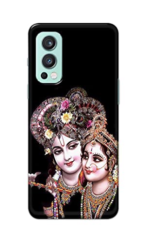 Image of PRINTFIDAA� Printed Hard Back Cover Case for OnePlus Nord 2 5G Back Cover (Radha Krishna) -2808