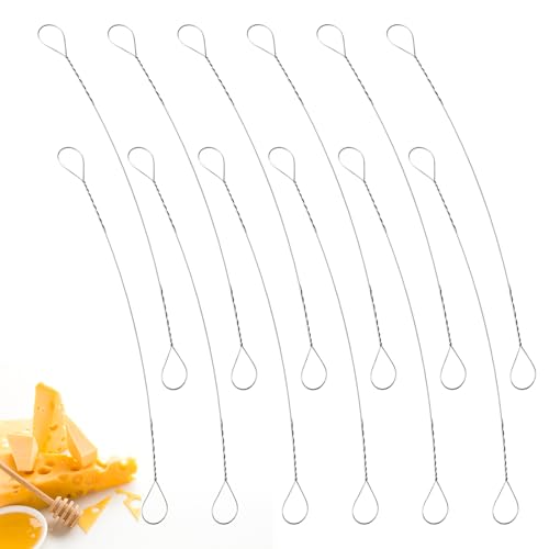 12 Pcs Cheese Slicer Wire Cheese Slicer for Block Cheeses,Cheeses Cutter Wire Slicers Kit Replacement Wires Kit Stainless Steel Butter Cutter for Block and Marble Butter