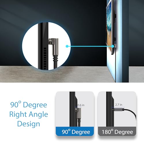 BlueRigger Digital Optical Audio Toslink Cable (3M, 90° Angled to Straight Fiber Optic, Aluminum Shell - Image 4