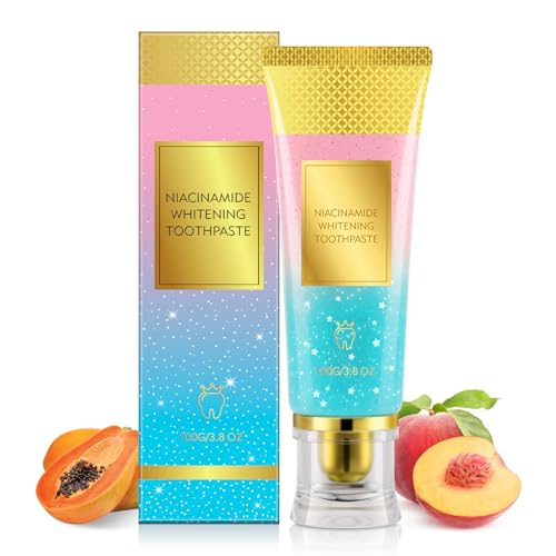 Niacinamide Whitening Toothpaste 100g - Niacinamides Toothpaste Stain Removal, Gentle on Sensitive Teeth & Gums, Fluoride-Free, Natural Enzymes, Dentist-Developed for Coffee & Tea Lovers