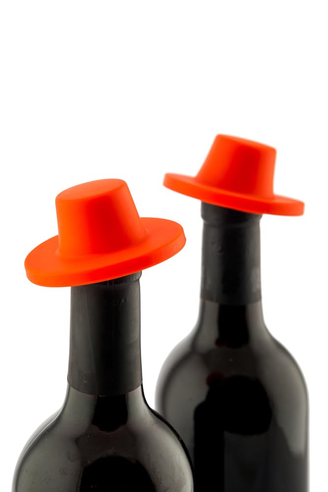 Bouchons de vin en silicone orange en lot de 10 pour boucher vos bouteilles