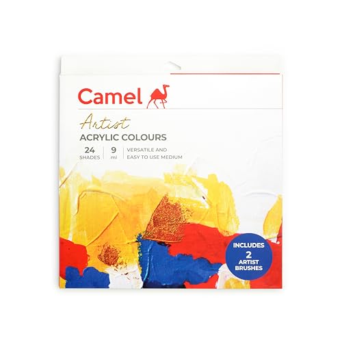 Camel Artist Acrylic Colours 24 Shades, 9ml with 2 Artist Brushes (B0CZ747ST6) Amazon Price History, Amazon Price Tracker