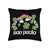 Kiss Me Shamrock - City St. Patrick's Day Sao Paulo Throw Pillow