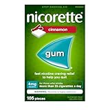 Nicorette Nicotine Gum, Quit Smoking and Smoking Cessation Aid, Cinnamon, 4mg, 105 pieces