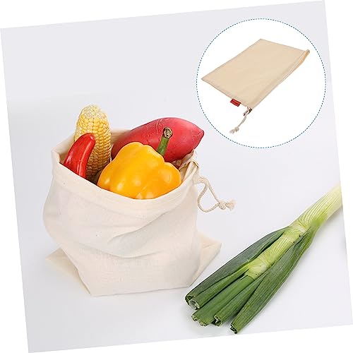 LIFKOME 8 Peças Saco De Cordão De Algodão Saco De Armazenamento Doméstico Saco De Frutas Com Cordão