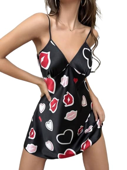 Image of Satin Silk Sexy Night Dress Lingerie Dress for Girls and Women Babydoll Set for Honeymoon