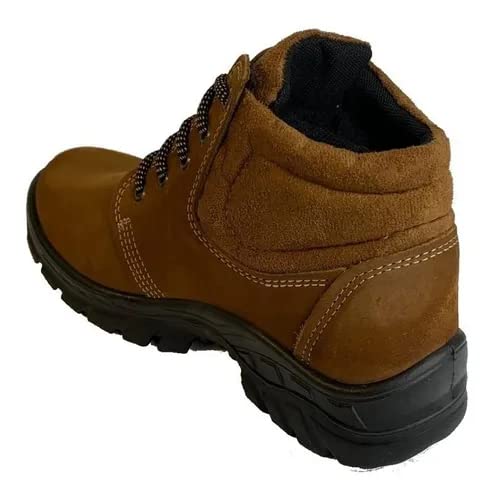 BOTA DE SEGURANÇA ECOSAFETY PS139-AP BICO DE PVC COURO NOBUCK FERRUGEM C.A 40677 + PALMILHA ANATÔMIC