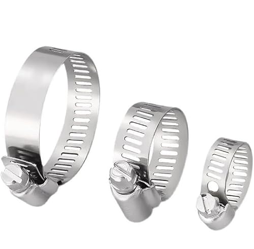 Lmrxofe One Color 304 Sus Adjustable Hose Clamp Clips Assortment - Heavy Duty Worm Gear Pipe Clamps For Automotive, Marine, And Home Use(65-89Mmx10pcs)
