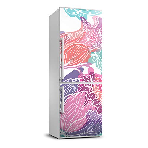 Vinilo para frigorífico 70x190 cm autoadhesivo lavable con estampado de flores 2