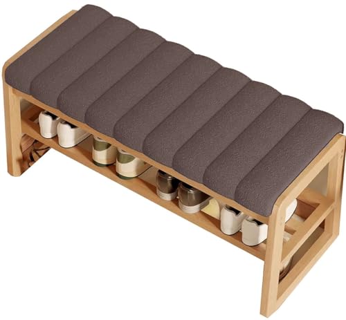 Cojin para Banco Jardin/Zapatero,Cojín para Banco Interior/Exterior,Rectangular Cojín del Asiento con Cremallera,Antideslizante Desenfundable,para Terraza Balcón Palet Comedor(Caramel color,30x80cm)