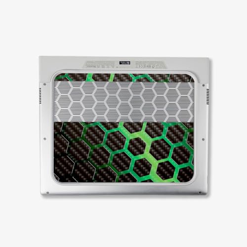 Image of MightySkins Carbon Fiber Skin Compatible with Alienware X14 R2 (2023) Full Wrap Kit - Green Hex | Protective, Durable Textured Carbon Fiber Finish | Easy to Apply & Change Styles | Made in The USA