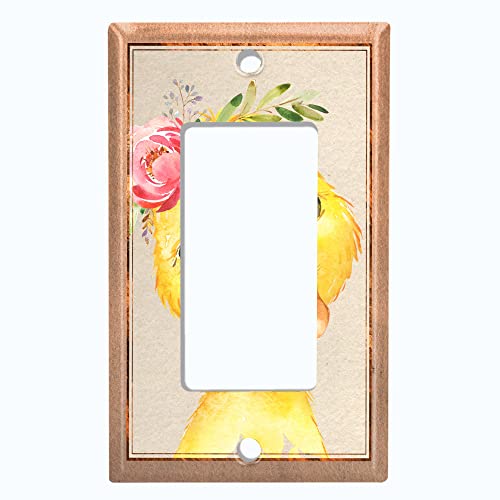 Metal Light Switch Plate Cover Cute Baby Animal Yellow Duck ANM045