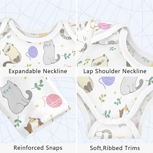 vvfelixl Baby Bodysuits Bee Long Sleeve Cotton Baby Clothes for Boys Girls 3M4