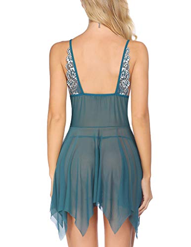Image of Avidlove Women Lace Lingerie Front Closure Babydoll V Neck Nightwear Sexy Chemise Nightie