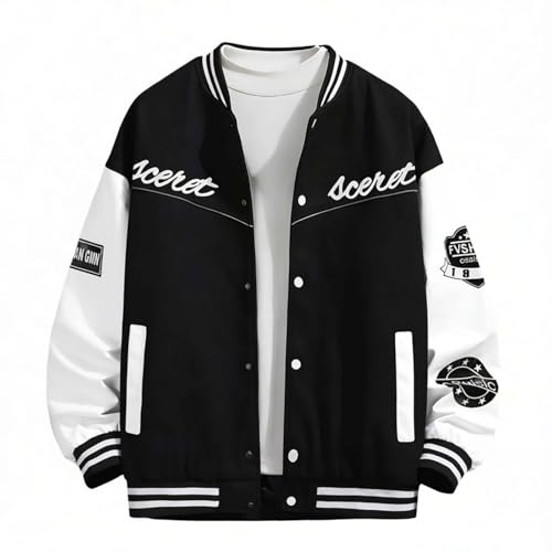 Chaqueta de entretiempo para hombre, para tiempo libre, universitaria, chaqueta bomber, monocolor, con cremallera, chaqueta de piloto, chaqueta cortavientos, clásica, informal, chaqueta de aviador