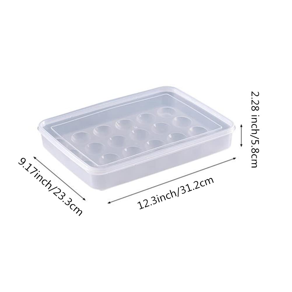 Soporte para huevos para refrigerador con tapa, caja de almacenamiento de 24 bandejas para refrigerador, dispensador apilable de plástico transparente para mantener fresco 2