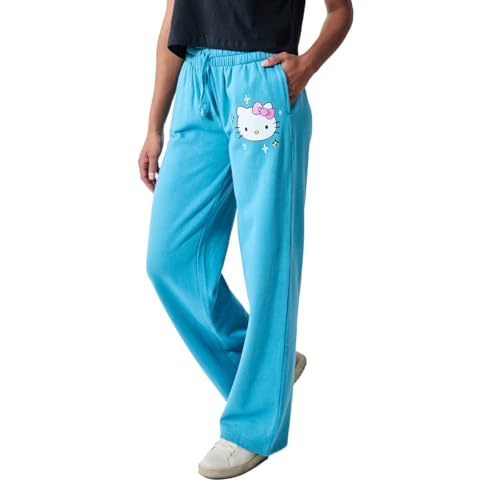 Pantalon de jogging Hello Kitty femme Bioworld bleu imprimé étoiles