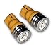 Tuningpros LEDIS-T10-AHP1 Ignition Switch LED Light Bulbs T10 Wedge, High Power LED Amber 2-pc Set