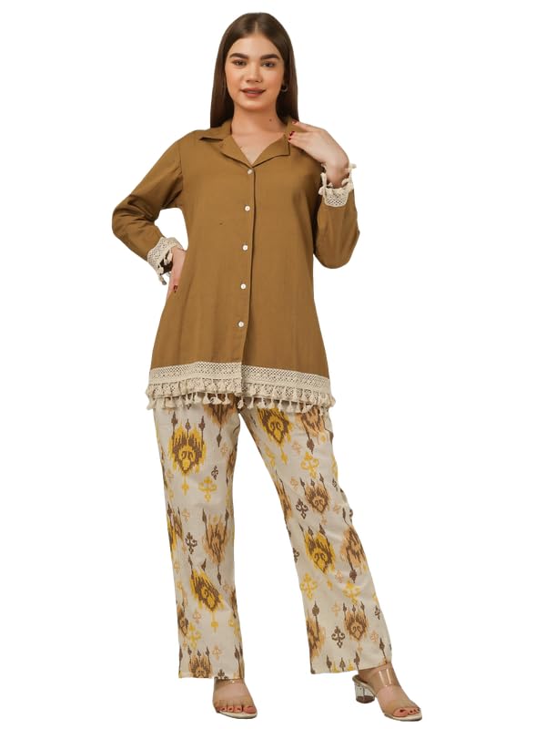 Women’s Coord Set – 2 Piece Lounge Wear Set | Casual Kurta Top & Pants Outfit | Comfortable Matching Set for Women-image-38