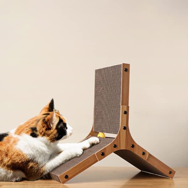 AGYM Cat Scratching Post with 2 Cat Toys Ball Tracks, Natural Sisal and Wood, Interactive Cat Toys for Indoor Cats, Keep Cats Fit and…