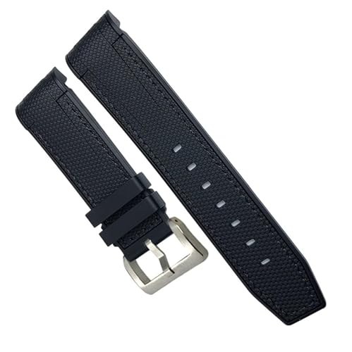 Bracelet caoutchouc naturel souple bicolore 23mm résistant à l'eau pour montre