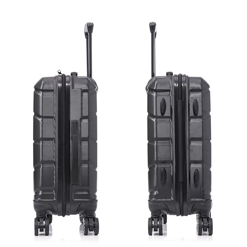 Image of DUKAP SENSE 20-Inch Carry-On Hardside Spinner Luggage Durable Zipper Black