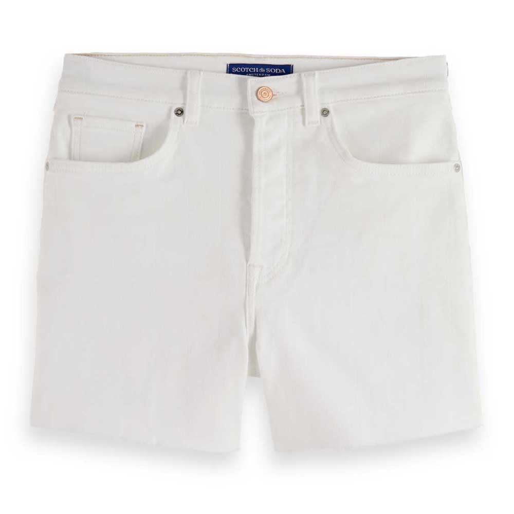 Scotch & Soda Women's The Ray Denim Shorts, White, 27IN