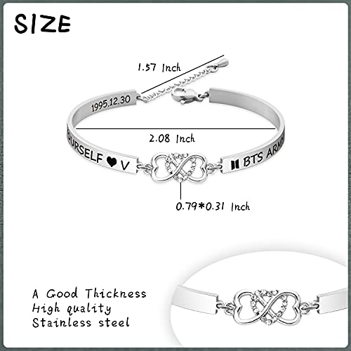 HELAN Bangtan Boys Gift Kpop Bangtan Boys Bracelet LOVE YOURSELF Bracelet Bangtan Boys Fans Gift Kpop Group Gift for Bangtan Boys Fans(LOVE V-ETBR) - Image 6