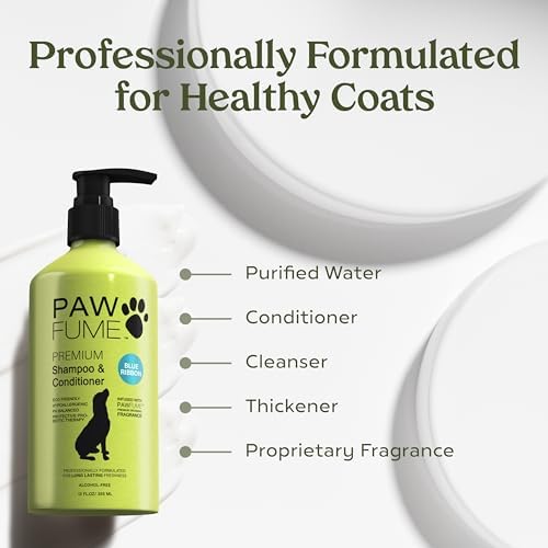 PAWFUME Dog Shampoo and Conditioner, Blue Ribbon, 2-Pack – Nourish & Detangle for a Silky Soft Coat – Probiotic, Deep-Cleaning, pH-Balanced Formula – Puppy Shampoo and Conditioner for All Breeds - 5
