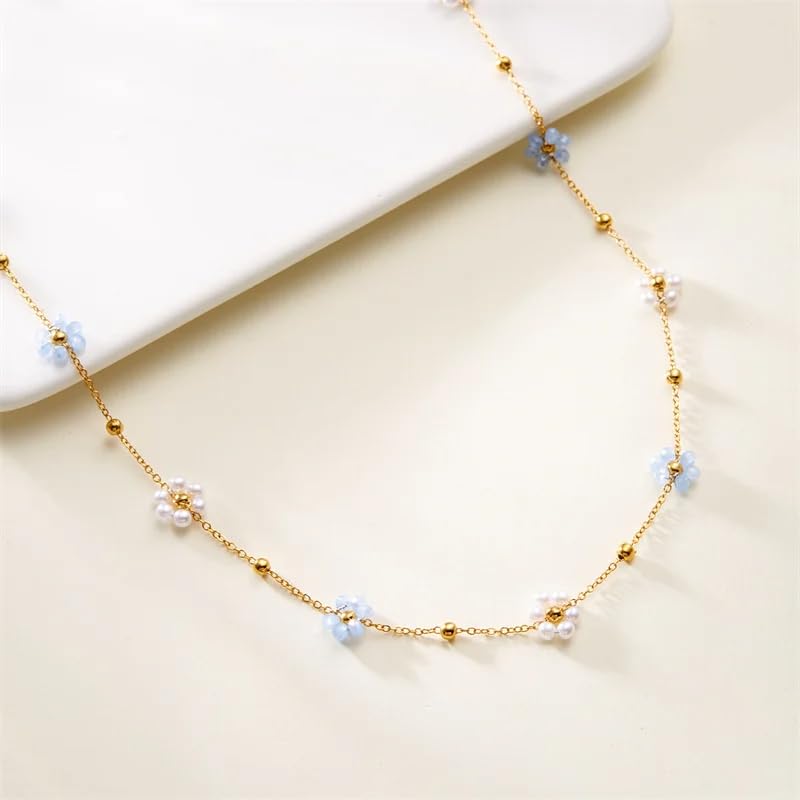Charming bracelet ensemble avec collier fleurs pour filles et femmes