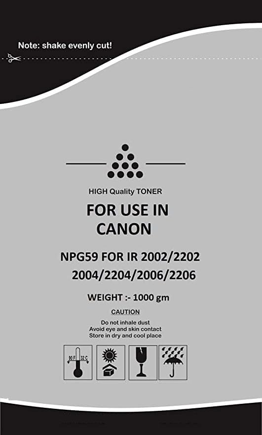 Image of morel NPG59 Toner Powder (1 KG) for USE in Canon IMAGERUNNER 2002 2002N 2002L 2002G 2202 2202L 2202N 2202DN 2004 2004N 2004L 2004G 2204 2204L 2204N 2204DN 2224 2006N 2006 2425 PHOTOCOPIER.