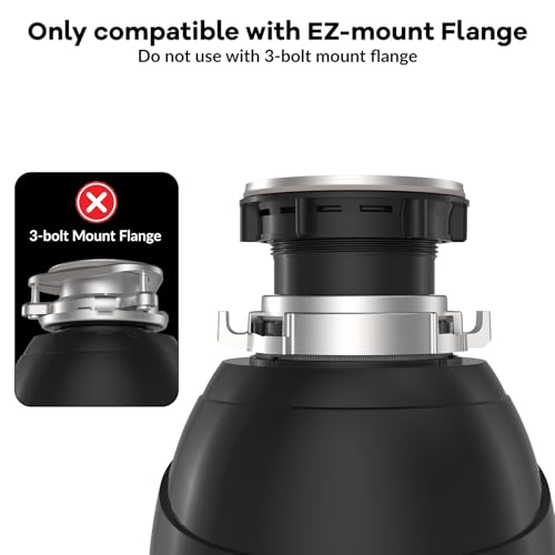 Homfan 1/2HP Kitchen Garbage Disposal with Air Switch, Ultra-Quiet Motor & FLG Sink Seal, Compact Stainless Steel Food Waste Grinder for Kitchen Sink, Durable Under-Sink Installation, Black by homfan - Image 6