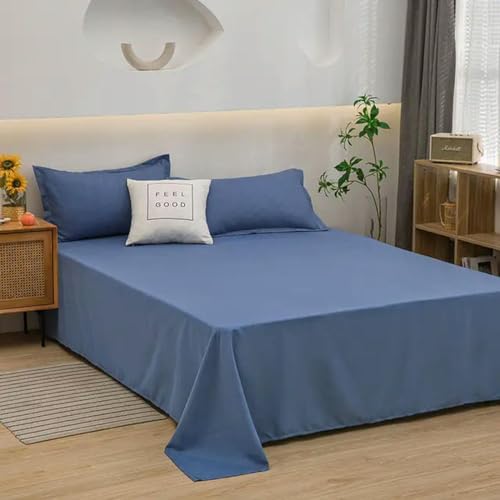 Solid Color Bed Sheet Home Textile Modern Polyester Bed Flat Sheets Bed Linens Single Queen King Size Mattress Cover Bedspread