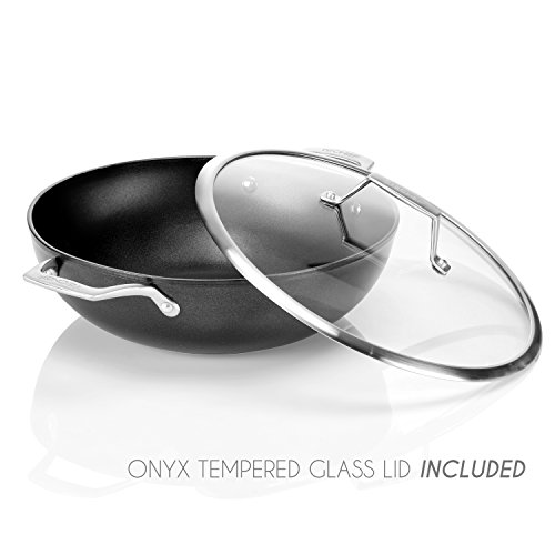 Image of TECHEF - Onyx Collection, 12-Inch Wok /Stir Fry Pan with Glass Lid, coated with New Teflon Platinum Non-Stick Coating (PFOA Free)