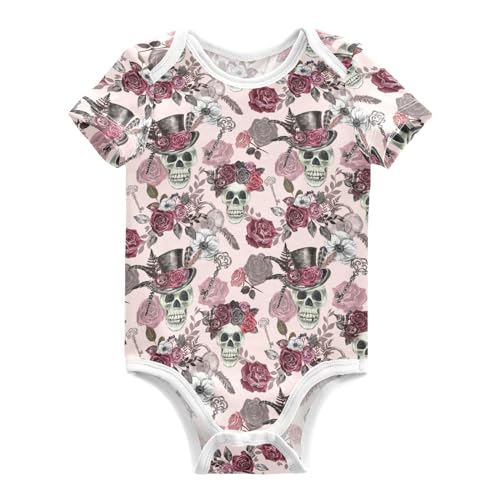Image of Ollabaky Unisex Baby Bodysuits Short Sleeve Cotton Baby Clothes for Girls 0-24 Months
