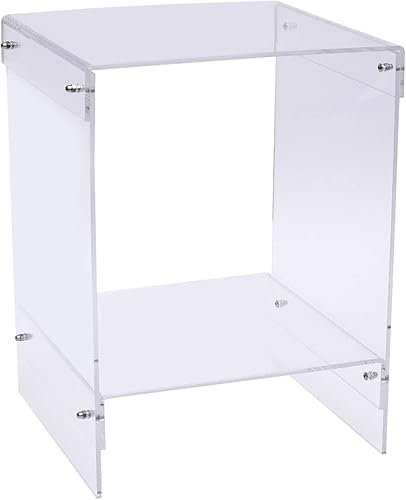 IEASEzz Coffee Table End Table Side Table Clear Nightstand for Living Room Bedroom Home Decoration