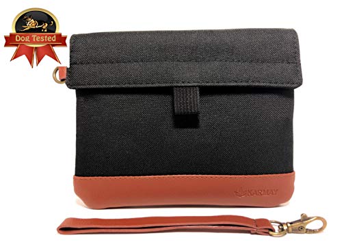 Smell Proof Bag 7x6 inches with Vegan Leather | Carbon Lined | Double