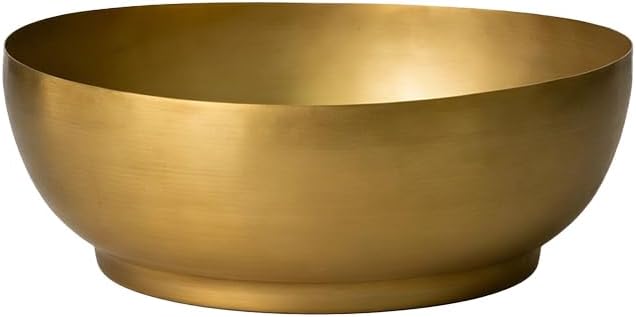 Serene Spaces Living Antique Brass Decorative Bowl, Use as Metal Fruit Bowl, Potpourri, Catchall for Entryway, Dining Table, Home Décor, 2.75" Tall & 7.5" Diameter