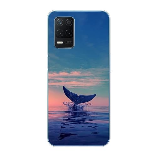 KARTXITAI Case Compatible with 8 5G,Shockproof Slim Thin Silicone Protective Anti-Fingerprint Anti-Scratch Anti-Fall Phone Cover - Dolphins,Seaside
