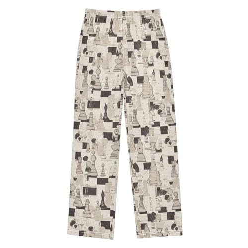 visesunny Boys' Pants Abstract Chess Art Jogger Pants Elastic Waist Long Bottoms Trousers with Pockets