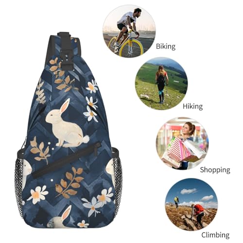 Bolso Bandolera Unisex con Estampado de Conejo miniatura 6