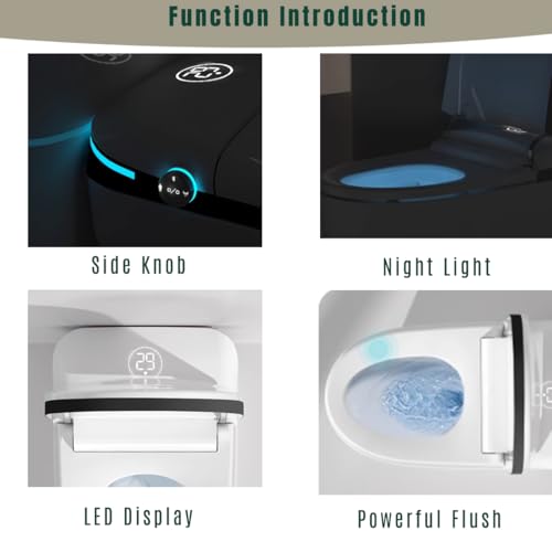 Inodoro Inteligente Moderno SouNor con Bidé, Asiento Calefactable Ajustado, Agua Tibia y Secado con Aire, Descarga Automática Conveniente para Todos los Usuarios, Blanco miniatura 5