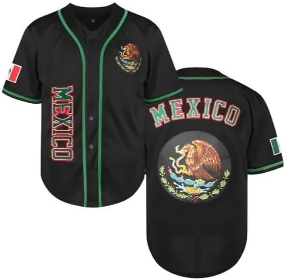 Mexican Pride Baseball Jersey for Men Eagle & Flag Día de la Independencia Virgen de Guadalupe Mexican Baseball Vintage Sport