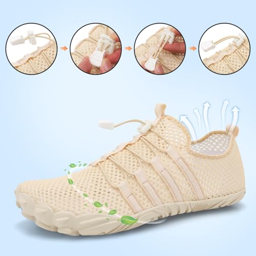 Image of L-RUN Barefoot Water Shoes Women Mens Aqua Sock Athletic Hiking Water Sports Shoes for Swim Beach Pool Sand Diving Walking