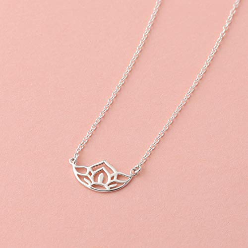 Boma Jewelry Sterling Silver Open Lotus Flower Blossom Necklace, 18 Inches2