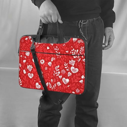 Maletín para portátil estampado floral rojo 14 pulg miniatura 2