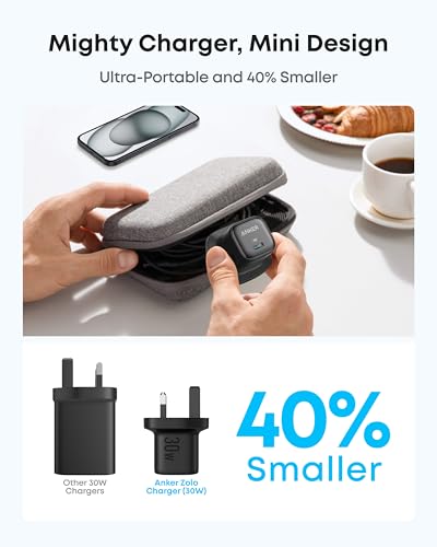 Anker Zolo 30W Compact GaN Charger, PIQ 3.0 PPS Fast Charging, Exclusive Low-Temperature Technology, Ultra-Safe and Portable, For iPhone, iPad, Samsung, Pixel, and More (USB-C Cable Included) - Image 4