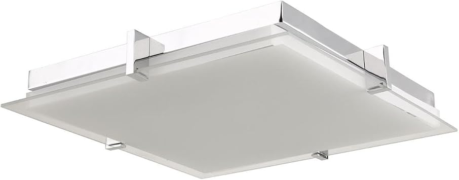 Matrix Flat Square Glass Low Profile Flushmount by Abra Lighting 30012FM-CH